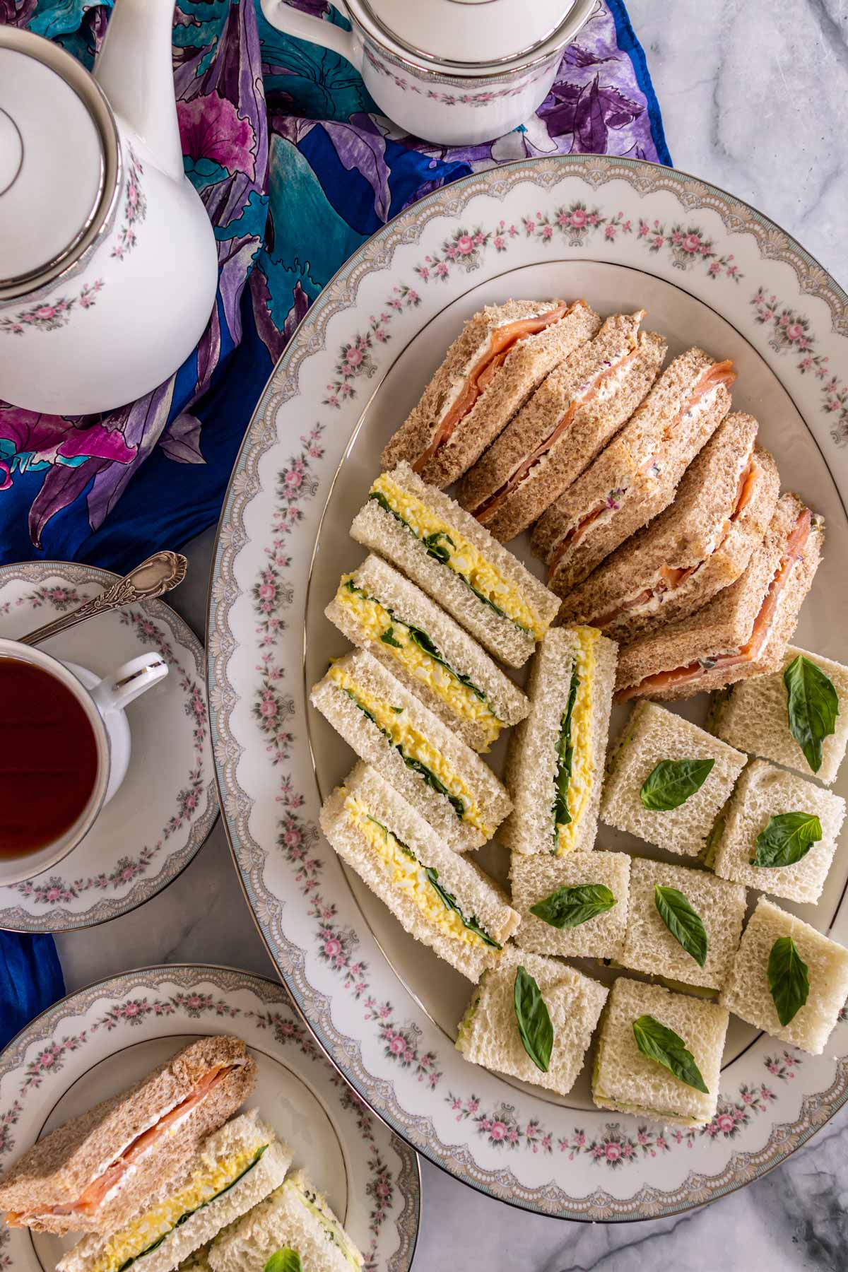 Elegant Afternoon Tea Stand with Sandwiches